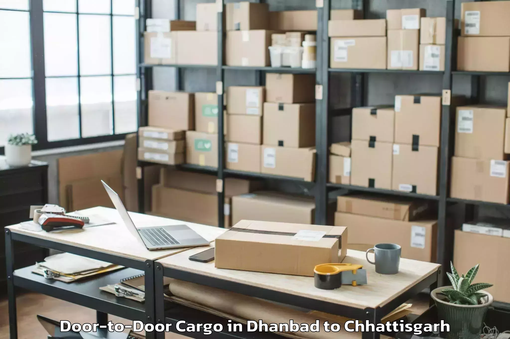 Comprehensive Dhanbad to Magneto The Mall Raipur Door To Door Cargo